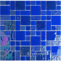 Piastrelle di mosaico in vetro blu miscelato